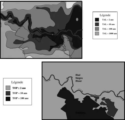 Figure 1 : Carte d’aléa et de vulnérabilité sur le Riul Negru, Roumanie 