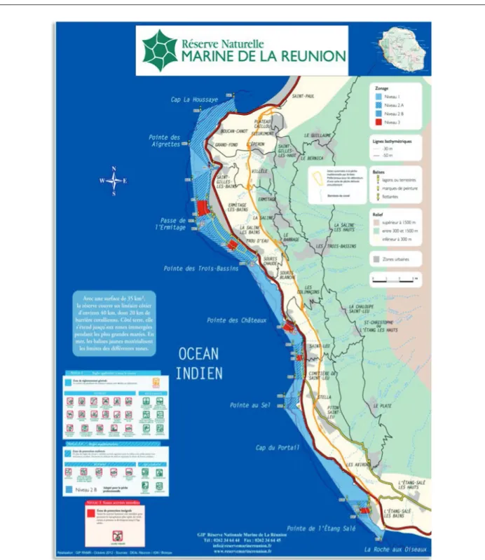 Figure 9: Zones de réglementation de la Réserve Naturelle Marine de La Réunion (Source DIREN) 