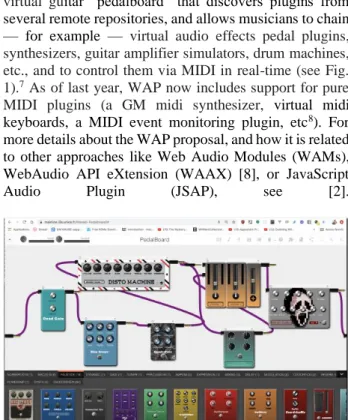 Figure 2: The virtual pedalboard host application scans multiple  remote WAP plugin servers