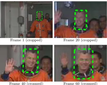 Figure 8: Tracking on sequence “WaterObject” (frame indices are relative to the reference frame)
