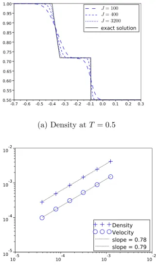 Figure 4: Results for Test 3  p(ρ) = k (ρ) γ  .