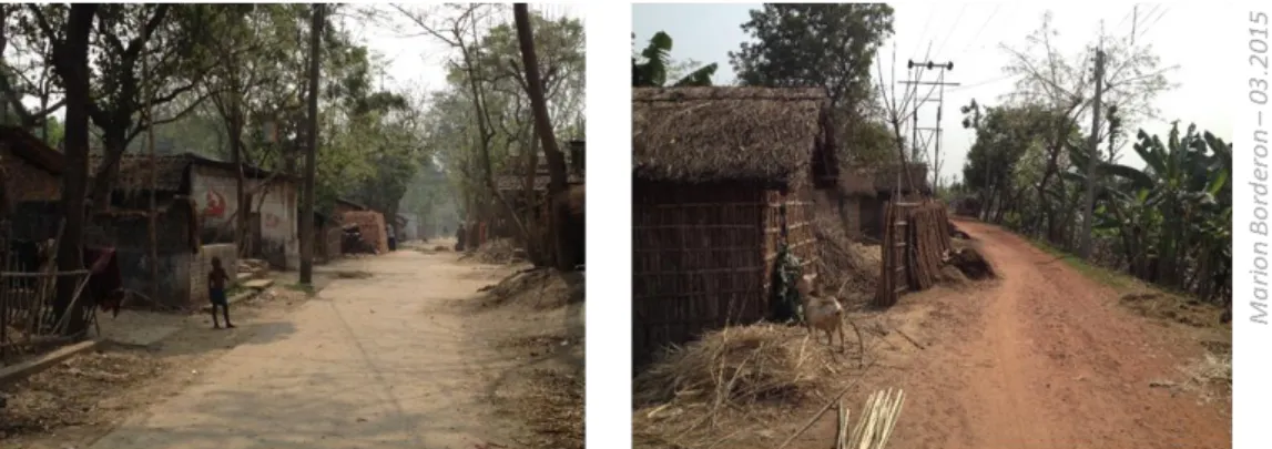 Figure 1: Examples of three types of villages, Kaliachak II Block, Malda, West Bengal, India