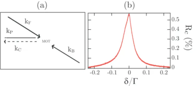 Figure 5. (a) Principle of four-wave mixing. (b) Typical experimental reflection spectrum.