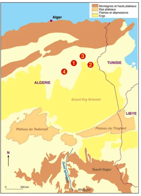 Figure 1 - Carte générale du Bas-Sahara. 