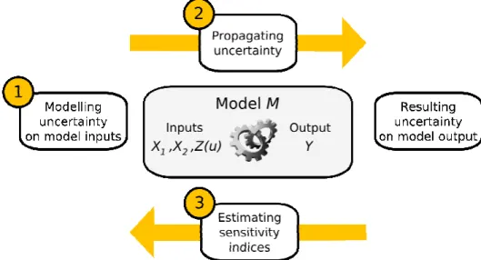 Figure 1: Steps of sensitivity analysis of model M 