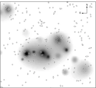 Fig. 9. Projected galaxy density map (34 × 34 arcmin 2 ) of the red- red-sequence galaxies (see Fig