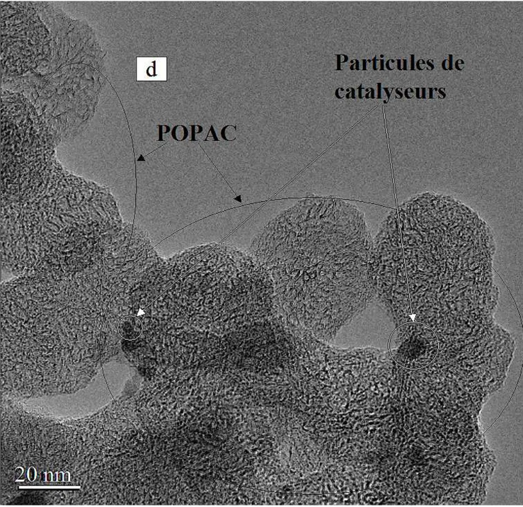 Figure I-14d: micrographie réalisée au MET et illustrant le carbone mal organisé (POPAC) 