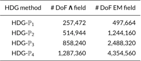 TABLE 2 Plane wave propagation in vacuum: number of degrees of freedom (DoF) of the discrete global and trace systems.