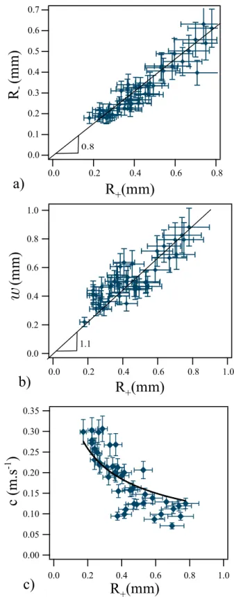 FIG. 4. Geometry and velocity dependence of the constric- constric-tions with respect to R + 