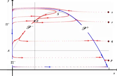 Figure 2. Phase portrait of (3) : ε = 0.05, m : 0.7