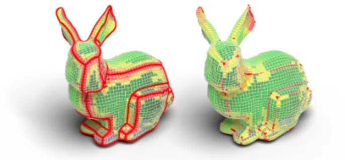 Figure 14: Selective padding in organic shapes. On the left the model without padding, on the right the selective padding  (equiva-lent to the global one) applied on the same model.