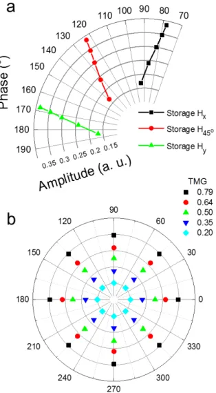 Figure 6 – a) Amplitude and phase calculated by Fourier transform of the TMG signal presented in Fig