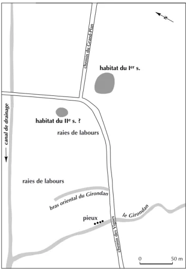 Fig. 7 – Plan général du site du Vernai à La Tène  (DAO R. Royet, SRA Rhône-Alpes).