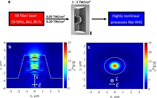 Figure 1.  Field enhancement in the semiconductor waveguide. (a) Schematics of the field enhancement