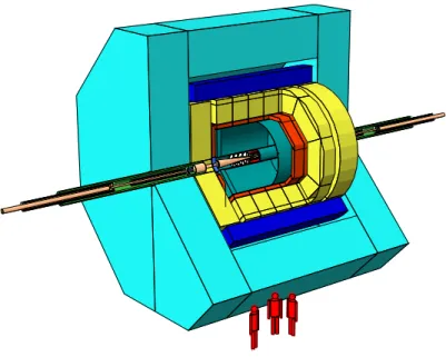 FIGURE 3.4. View of the LDC detector concept, as simulated with the MOKKA simulation package.