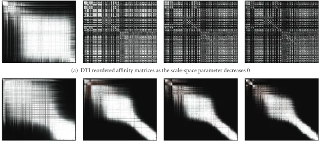 Figure 7: Plots of DTI and ODF affinity matrices of an axial cropped slice shown in Figure 6