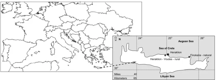Fig. 1. Map indicating the location of the sampling sites.