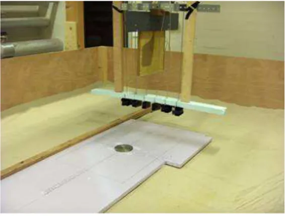 Fig. 1. Measurement configuration: a single transmitter ETS antenna above a receiver array of six loop antennas.