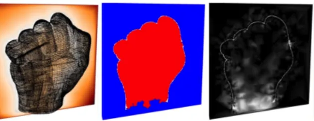 Figure 12: The point cloud “hidden point removal” operator from [KTB07] applied to an input (a) determines the subset of visible points as viewed from a given viewpoint (b)