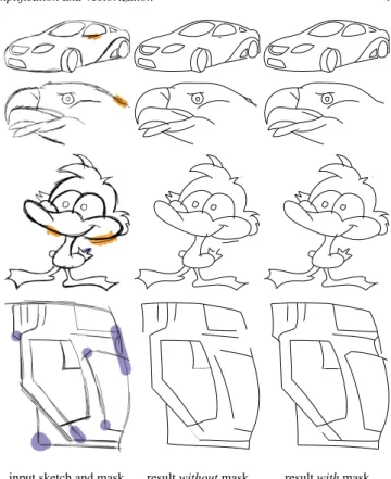 Figure 10: Our method can handle sketches containing both clean and over-sketched strokes