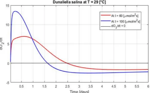 Figure A1. Variation on the rate of oxygen production in Dunaliella salina at 29 [ ◦ C ] .