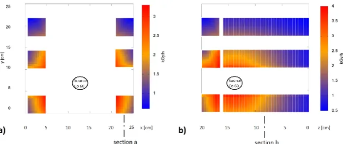 Figure 2: The situation of the concrete samples before installation into the CVR’s irradiator GOMK 