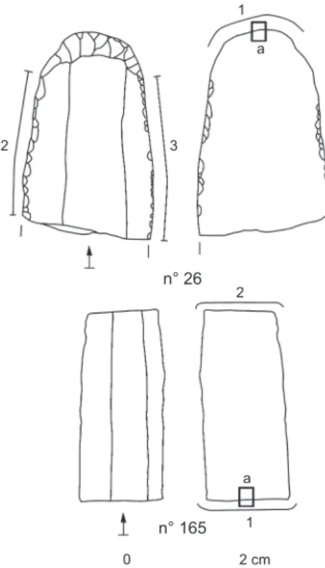 Fig. 26 – Langel : burin sur  lame n o  64 (silex bédoulien non  chauffé) (dessin : L