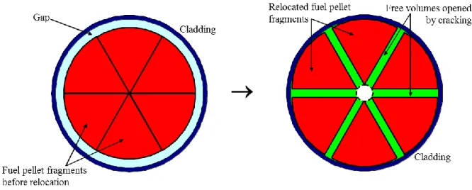 FIG. 2. Fuel pellet fragments relocation. 