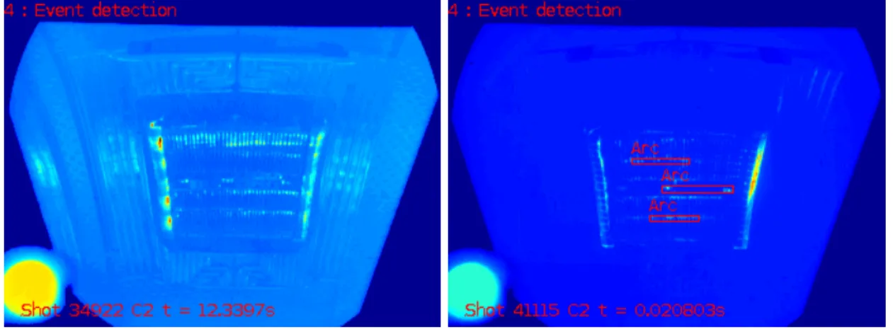 Fig. 7. Two examples of typical bad detection. On the left image: the electric arcs on the top of the grill have not been detected