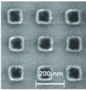 Fig. 1. Scanning electron microscopy image of a 90 × 90/110 array of nanostructures.