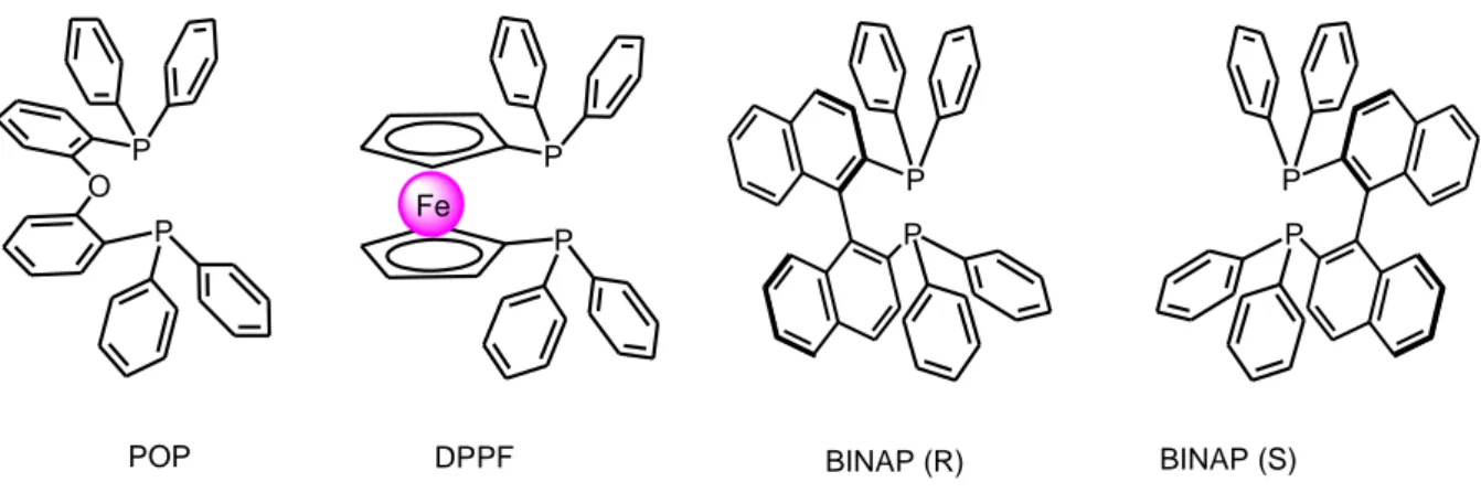 Figure 10 : Bis-phosphines utilisées pour la préparation des complexes [Cu(PP)(NN)][BF 4 ]