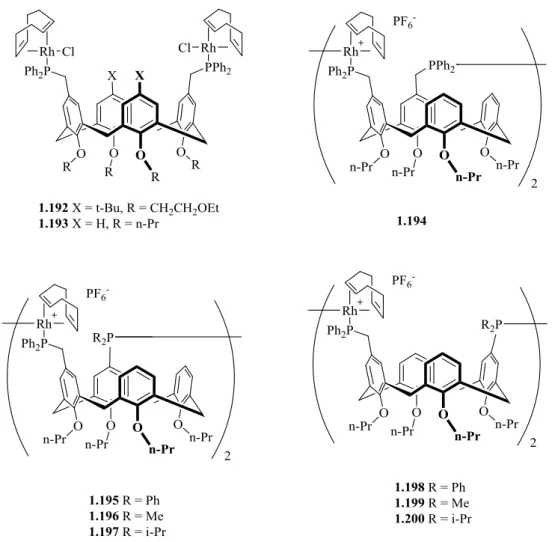 Table 1.1  Rhodium-catalysed hydroformylation using complexes 1.192 – 1.200. 