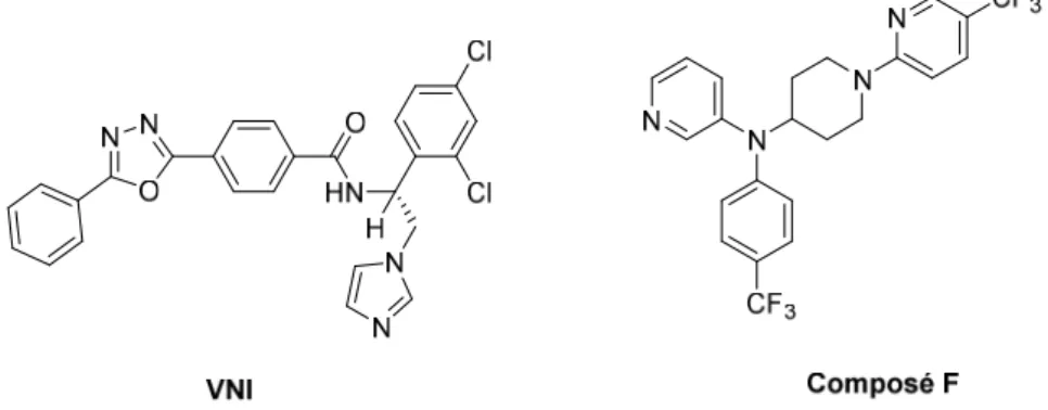 Figure 37 : Structures de deux inhibiteurs du cofacteur CYP51 de la  14-α-déméthylase 