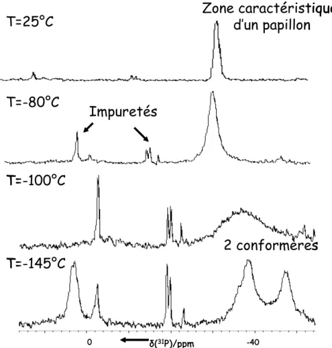 Figure II-18 : RMN  31 P à température variable de 4’ 