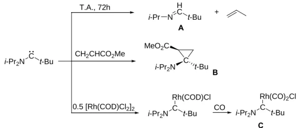 Figure 6: réactivité de l'amino( tert -butyl)carbèneA