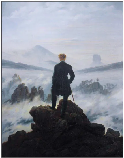 Figure  6 :  Le  Voyageur  contemplant  une  mer  de  nuages  (1817)  de  Caspar  David  Friedrich, Kunsthalle, Hamburg