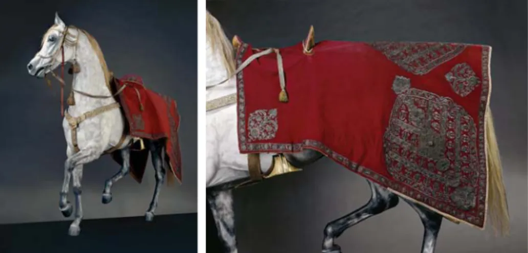 Fig. 7. Housse de cheval richement décorée (inv. n° L 195) conservés à la chambre turque du musée de Dresde