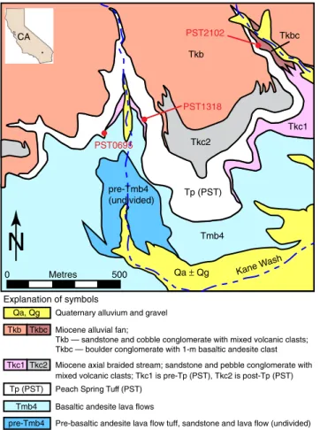 Figure 3 | Geologic map of the Kane Wash area in the Newberry Mountains in California