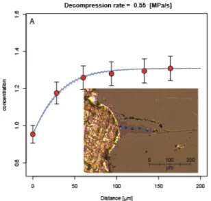 Figure  11:  Results  of  diffusion  modelling  compared  to  H 2 O  concentration  (measured  by 614 