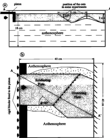 Figure  2.  Scheme  of the  experiments.  (a) Cross  section  and  (b) 
