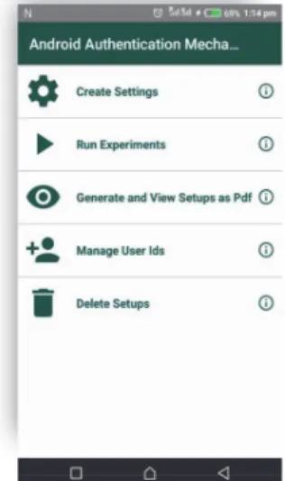 Figure 1: The main screen of the app 