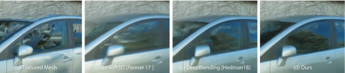 Fig. 1. We propose a new solution for rendering captured cars, and in particular their reflective, semi- semi-transparent windows