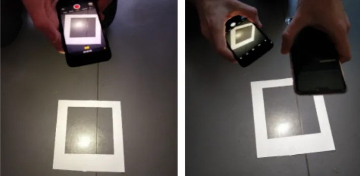 Figure 2: We use a simple paper frame to help register pictures taken from different viewpoints
