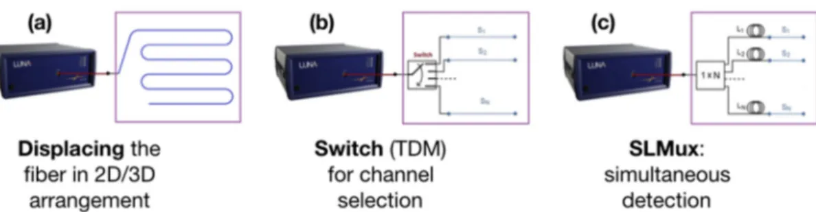 Figure 1. Schematic of the optical backscatter reflectometry (OBR) setup for the measurement of  planar (2D) or tridimensional (3D) arrangements