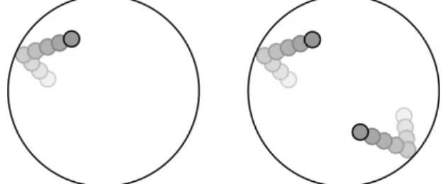 Figure 1. Models featuring one or two small particles of radius r inside a larger compartment of radius R