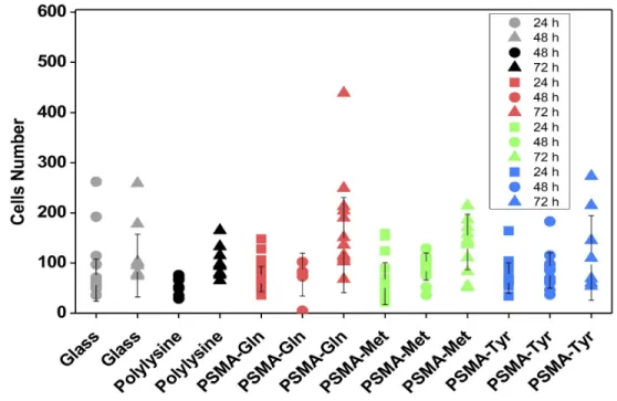 Figure  4.  SH-SY5Y  neuroblastoma  cell  proliferation  is  not  impaired  by  different  PSMA  modified substrates