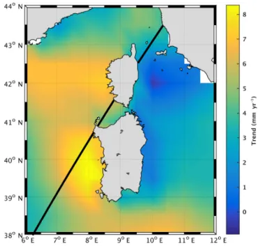 Figure 13. Bathymetric profile (meters) along Jason track 85 from 45 km offshore to the coast.