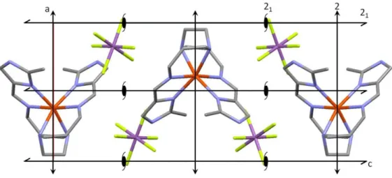 Figure S3. Projection of the crystal packing of the [Fe II H 2 L 2 -Me