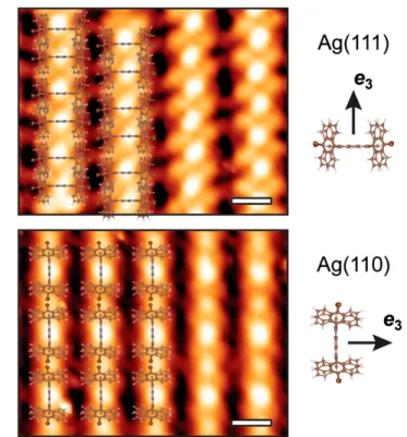 Figure 5. STM image of the metastable domains (phase P5) obtained on Ag(110) after room-temperature deposition