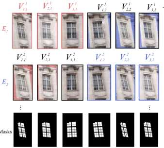 Figure 16: Input images (left) and the resulting environment map after reprojection of the extracted reflections (top right, zoom as inset)